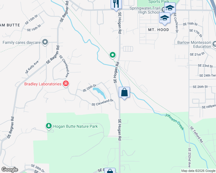 map of restaurants, bars, coffee shops, grocery stores, and more near 2678 Southeast Myrtlewood Way in Gresham
