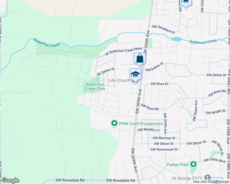 map of restaurants, bars, coffee shops, grocery stores, and more near 8109 SE Hayloft ST in Hillsboro