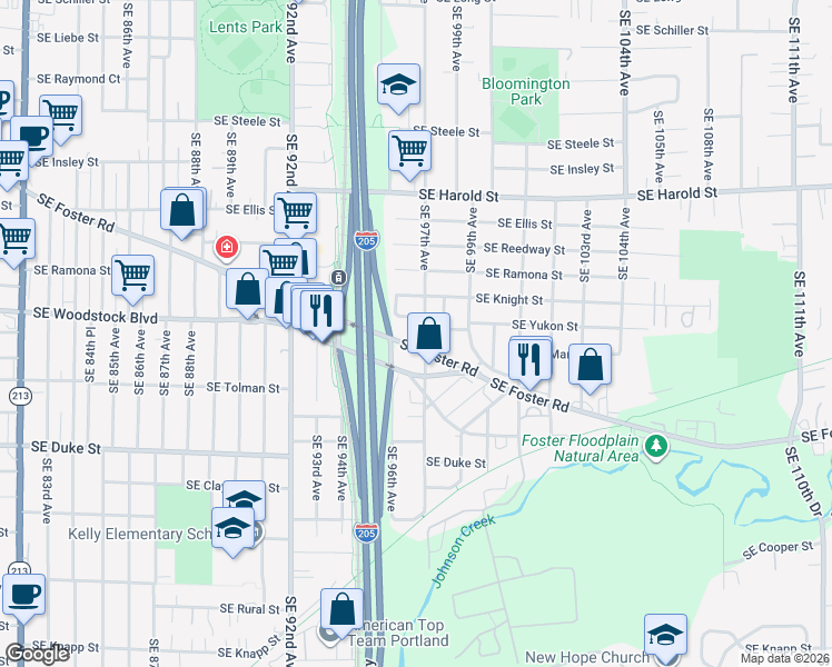 map of restaurants, bars, coffee shops, grocery stores, and more near in Portland
