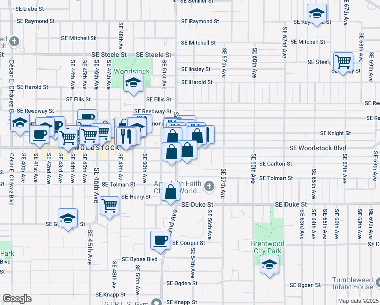 map of restaurants, bars, coffee shops, grocery stores, and more near in 
