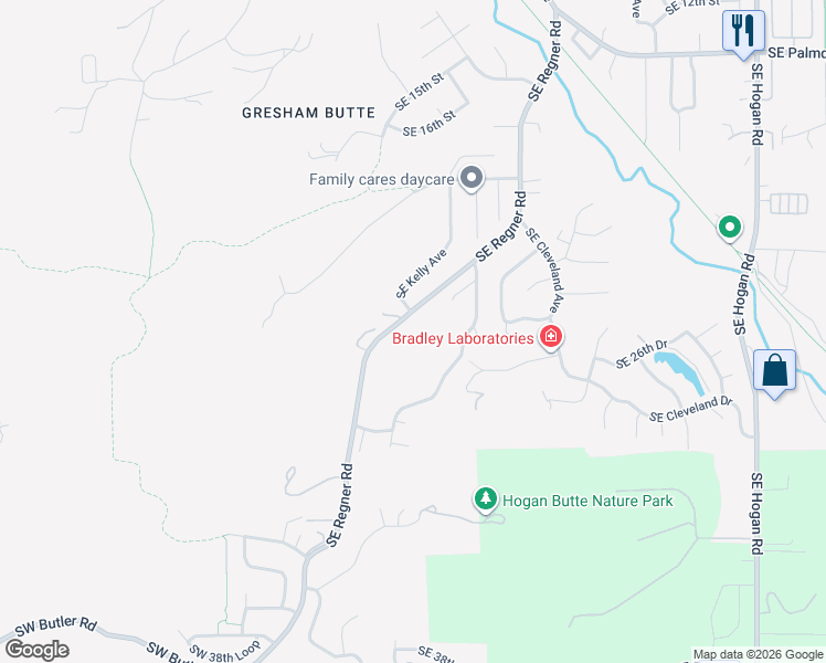 map of restaurants, bars, coffee shops, grocery stores, and more near 2719 Southeast Elliott Drive in Gresham