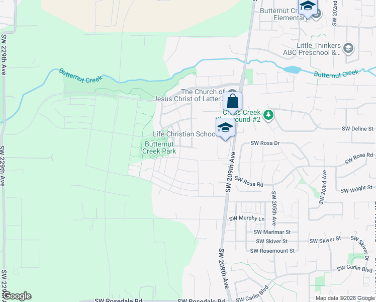 map of restaurants, bars, coffee shops, grocery stores, and more near 8084 Southeast Hayloft Street in Hillsboro