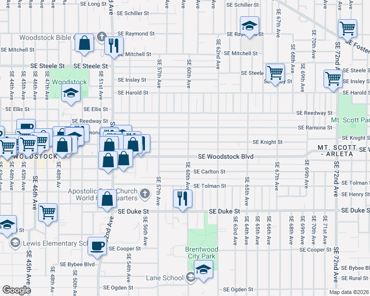map of restaurants, bars, coffee shops, grocery stores, and more near in 
