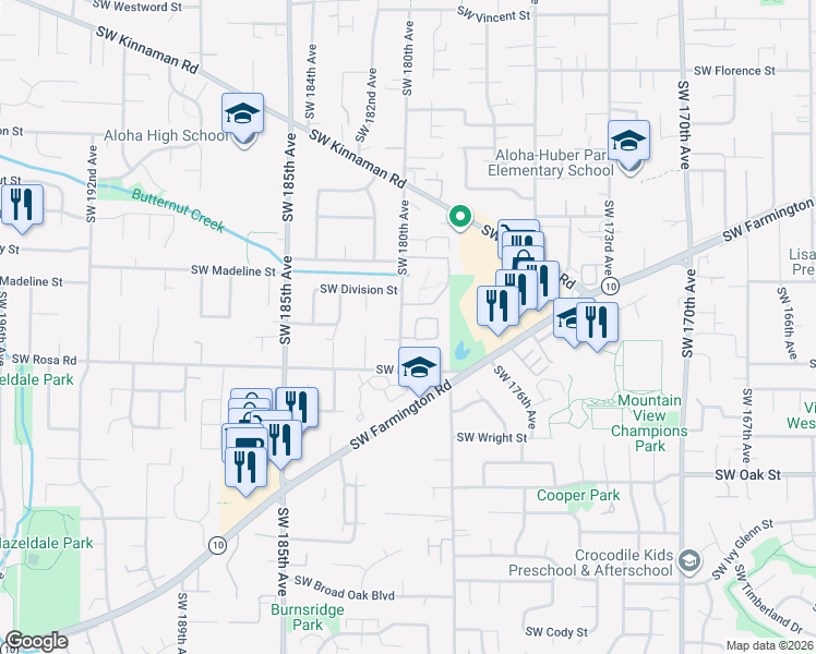 map of restaurants, bars, coffee shops, grocery stores, and more near 5500 Southwest Kale Vala Vil in Aloha