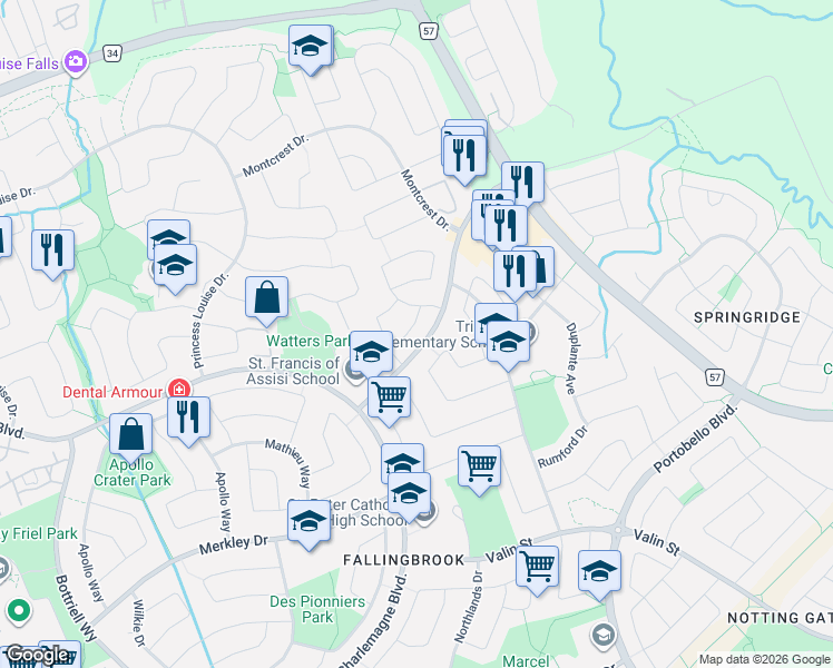 map of restaurants, bars, coffee shops, grocery stores, and more near 890 Bideford Street in Ottawa
