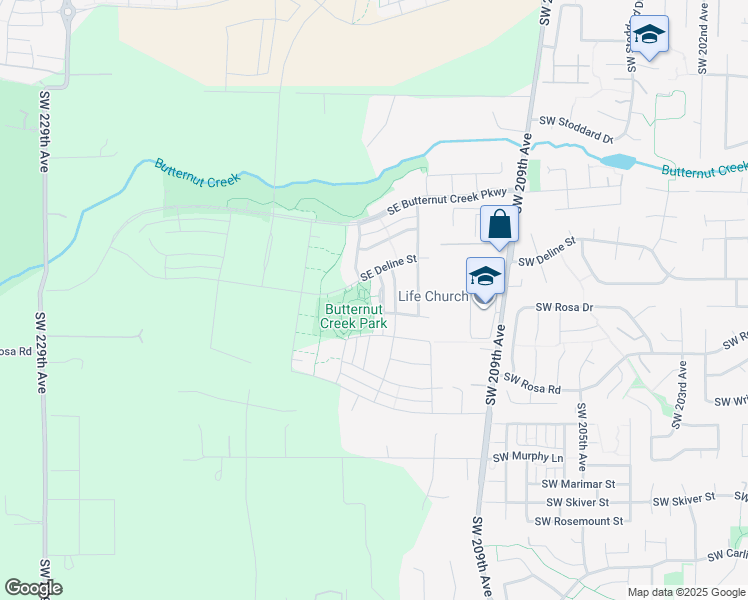 map of restaurants, bars, coffee shops, grocery stores, and more near 5513 SE Logan Ln in Hillsboro