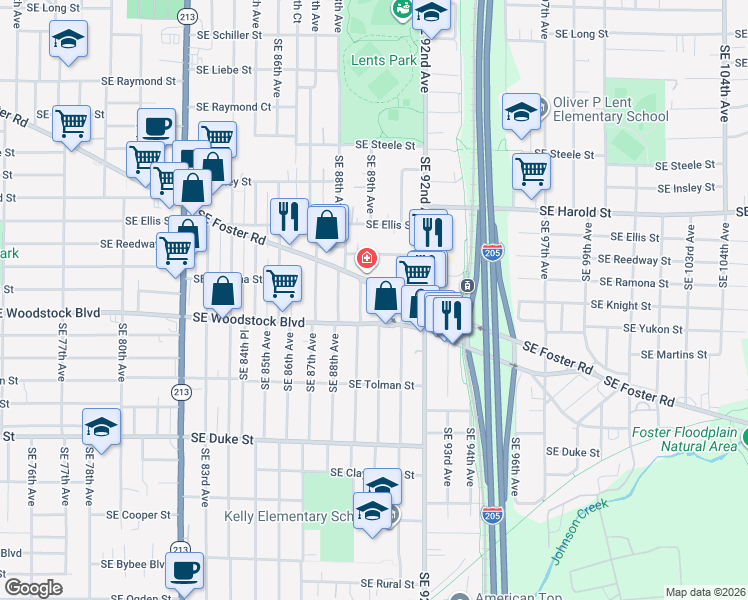 map of restaurants, bars, coffee shops, grocery stores, and more near in 