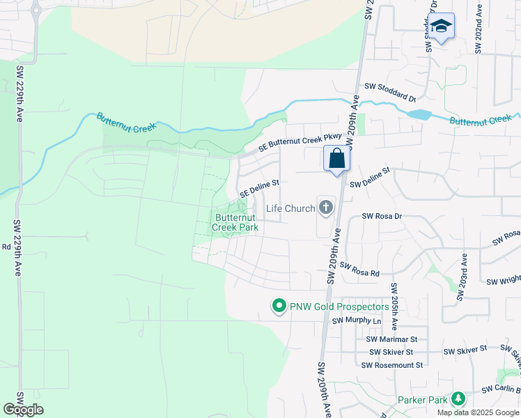 map of restaurants, bars, coffee shops, grocery stores, and more near 5513 SE Logan Ln in Hillsboro