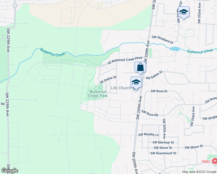 map of restaurants, bars, coffee shops, grocery stores, and more near 5513 SE Logan Ln in Hillsboro