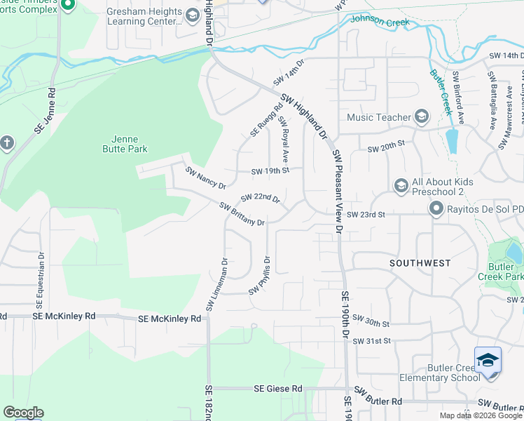 map of restaurants, bars, coffee shops, grocery stores, and more near 2263 Southwest Phyllis Place in Gresham