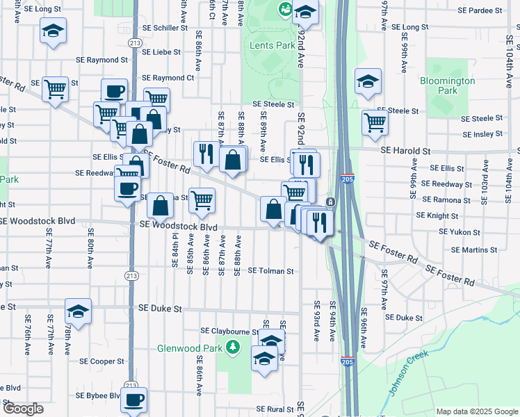 map of restaurants, bars, coffee shops, grocery stores, and more near in 
