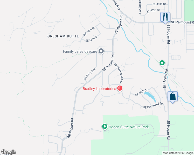 map of restaurants, bars, coffee shops, grocery stores, and more near 553 Southeast 23rd Terrace in Gresham