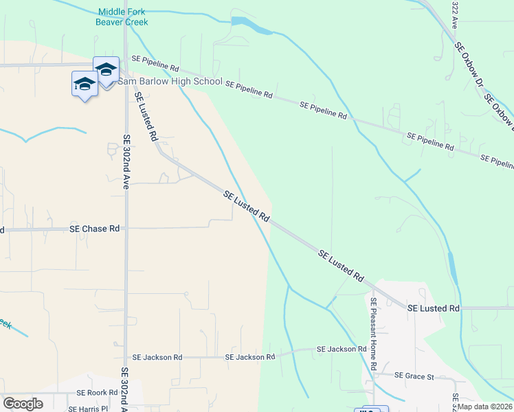 map of restaurants, bars, coffee shops, grocery stores, and more near 30945 Southeast Lusted Road in Gresham