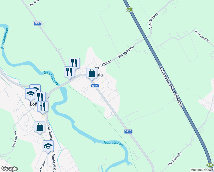 map of restaurants, bars, coffee shops, grocery stores, and more near 14 Via Dante Alighieri in Secula