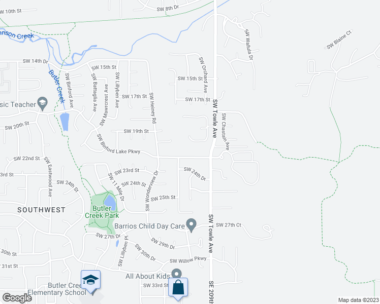 map of restaurants, bars, coffee shops, grocery stores, and more near 1787 Southwest Binford Lake Parkway in Gresham