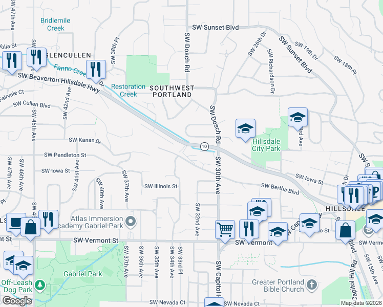 map of restaurants, bars, coffee shops, grocery stores, and more near in Portland