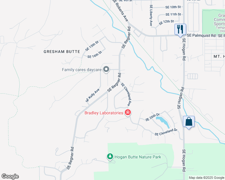 map of restaurants, bars, coffee shops, grocery stores, and more near 2230 Southeast Regner Road in Gresham