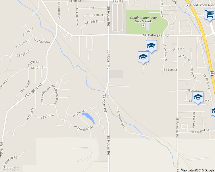 map of restaurants, bars, coffee shops, grocery stores, and more near 2206 Southeast Hogan Road in Gresham