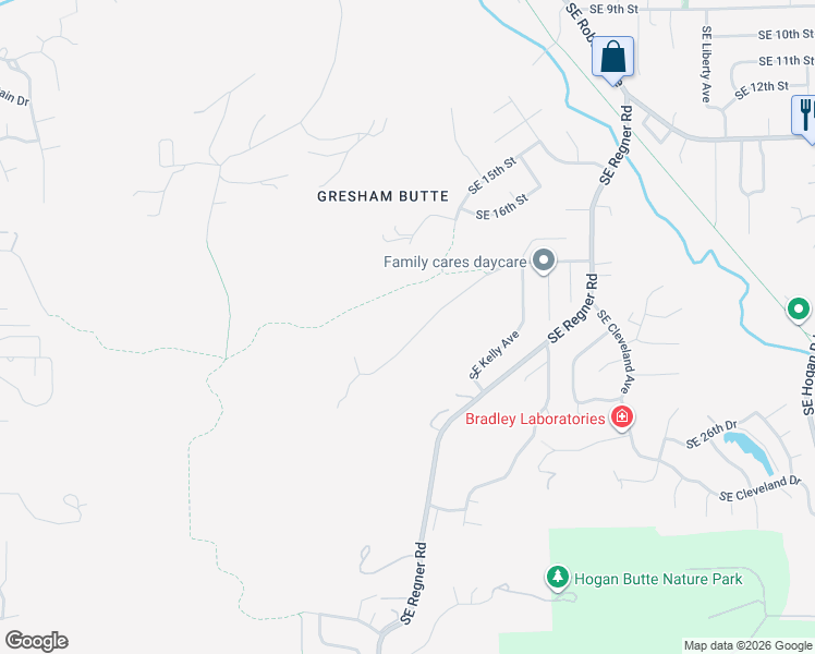 map of restaurants, bars, coffee shops, grocery stores, and more near 2167 Southeast Meadow Court in Gresham