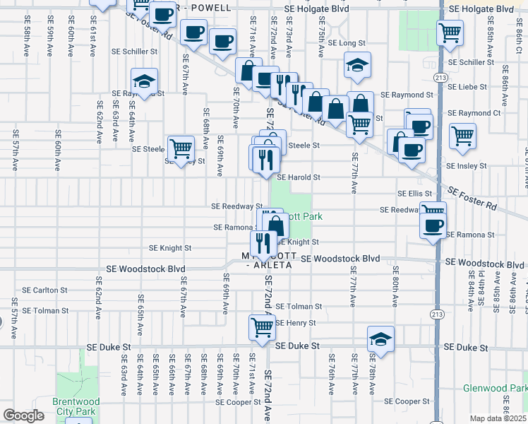 map of restaurants, bars, coffee shops, grocery stores, and more near in 
