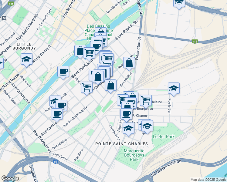 map of restaurants, bars, coffee shops, grocery stores, and more near 438b Place Jacques-Cartier in Montréal