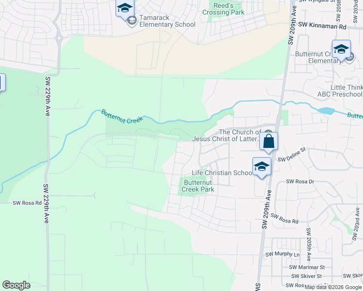 map of restaurants, bars, coffee shops, grocery stores, and more near 7729 Southeast Henley Lane in Hillsboro
