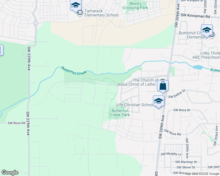 map of restaurants, bars, coffee shops, grocery stores, and more near 7729 Southeast Henley Lane in Hillsboro