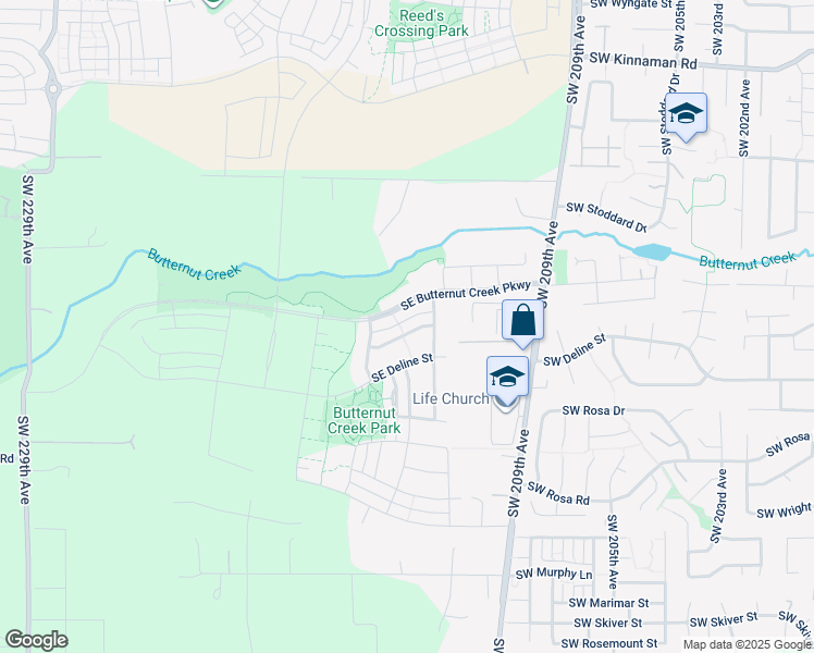 map of restaurants, bars, coffee shops, grocery stores, and more near 7995 Southeast Engelmann Street in Hillsboro