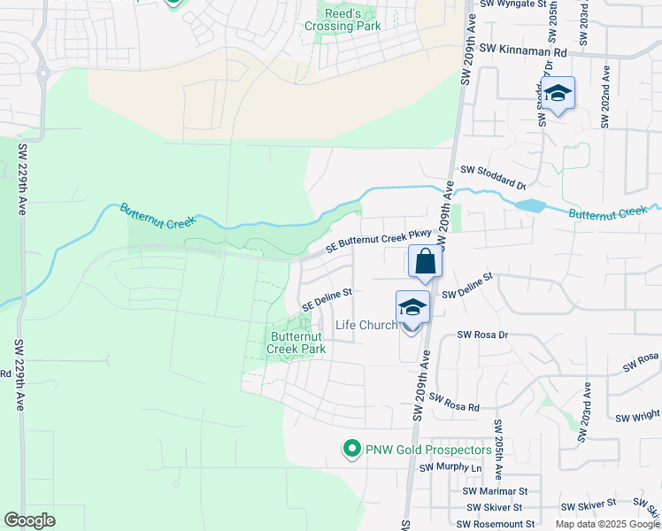 map of restaurants, bars, coffee shops, grocery stores, and more near 7995 Southeast Engelmann Street in Hillsboro