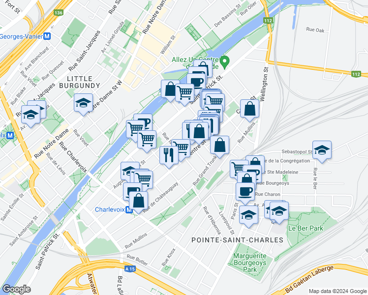 map of restaurants, bars, coffee shops, grocery stores, and more near 2020 Rue Richardson in Montrã©Al