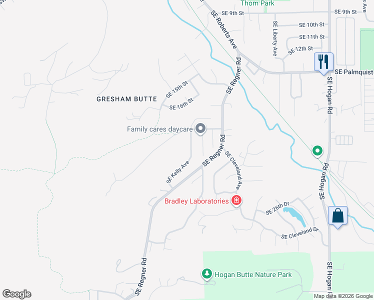 map of restaurants, bars, coffee shops, grocery stores, and more near 2162 Southeast Kelly Avenue in Gresham