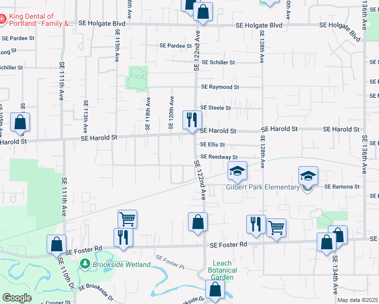 map of restaurants, bars, coffee shops, grocery stores, and more near in Portland