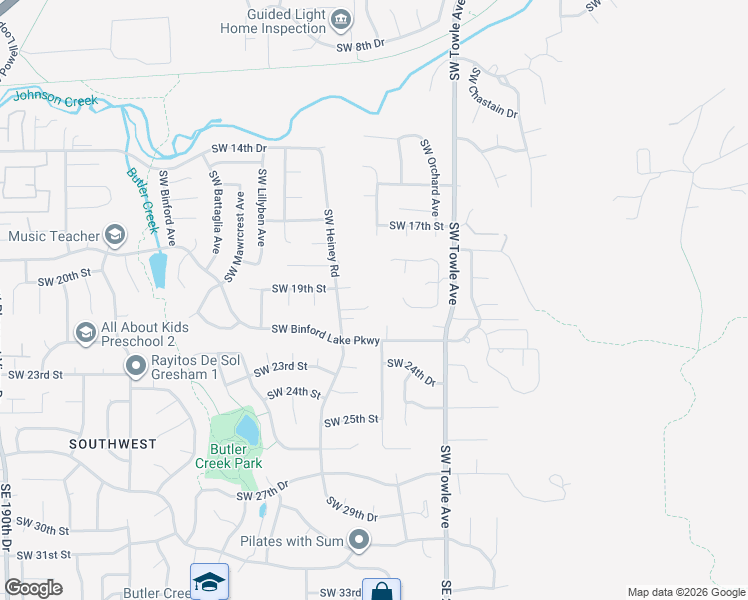 map of restaurants, bars, coffee shops, grocery stores, and more near 1837 Southwest Binford Lake Parkway in Gresham