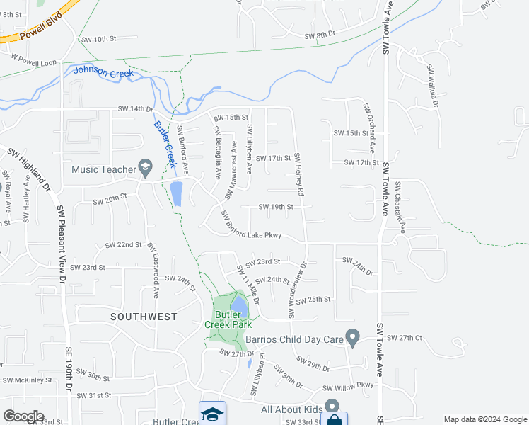map of restaurants, bars, coffee shops, grocery stores, and more near 1995 Southwest Birdsdale Place in Gresham