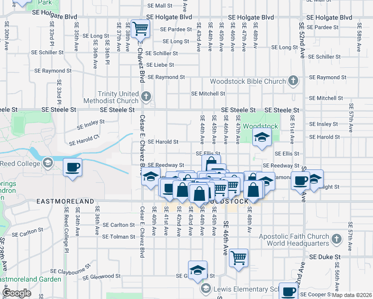 map of restaurants, bars, coffee shops, grocery stores, and more near in 