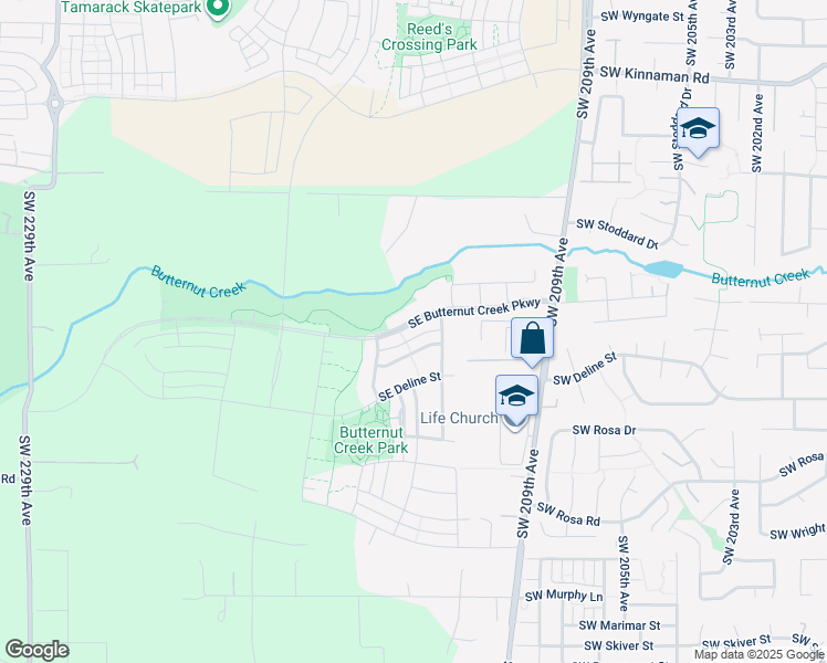 map of restaurants, bars, coffee shops, grocery stores, and more near 8085 Southeast Butternut Creek Parkway in Hillsboro