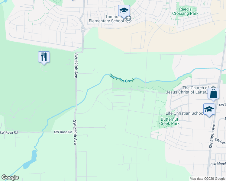 map of restaurants, bars, coffee shops, grocery stores, and more near 7164 Southeast Butternut Creek Parkway in Hillsboro