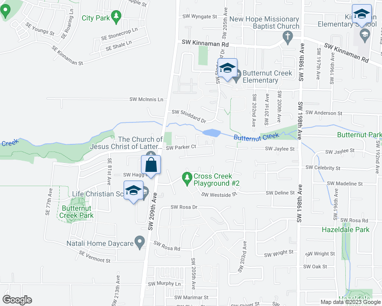 map of restaurants, bars, coffee shops, grocery stores, and more near 20763 Southwest Celebrity Lane in Beaverton