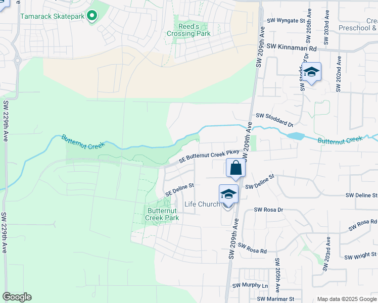 map of restaurants, bars, coffee shops, grocery stores, and more near 8085 Southeast Butternut Creek Parkway in Hillsboro