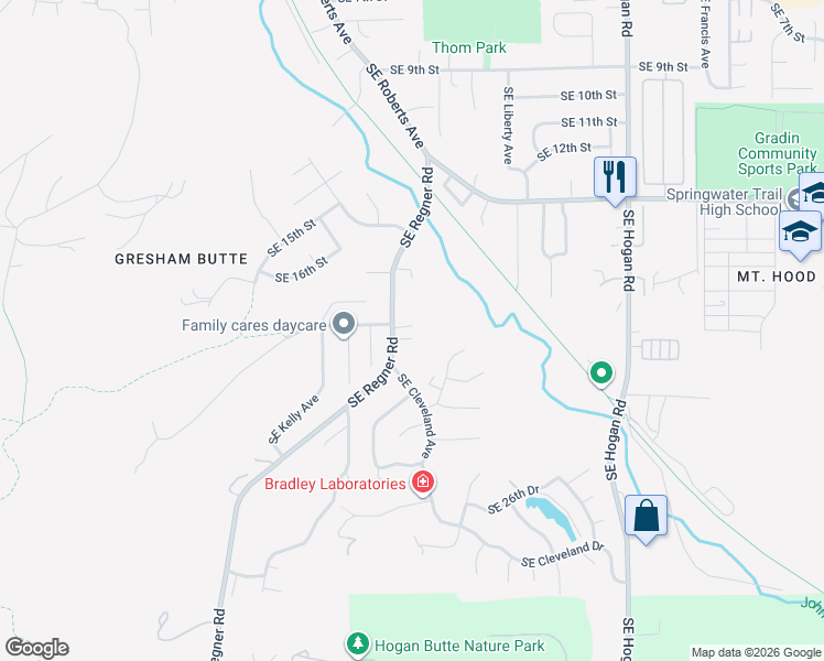 map of restaurants, bars, coffee shops, grocery stores, and more near 1918 Southeast Regner Road in Gresham