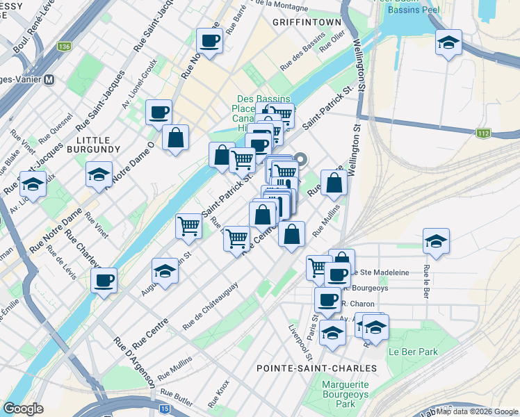 map of restaurants, bars, coffee shops, grocery stores, and more near 1901 Rue Richardson in Montrã©Al