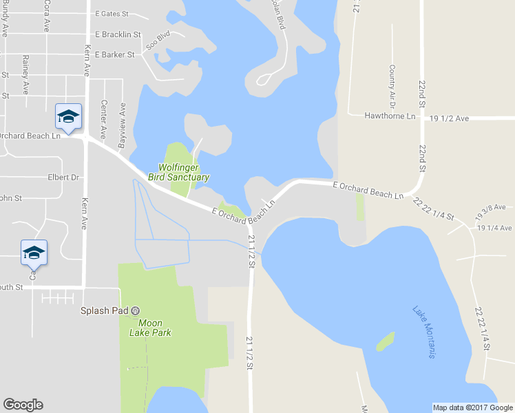 map of restaurants, bars, coffee shops, grocery stores, and more near 1503 East Orchard Beach Lane in Rice Lake