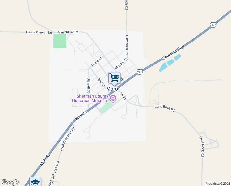 map of restaurants, bars, coffee shops, grocery stores, and more near 402-404 Dewey Street in Moro