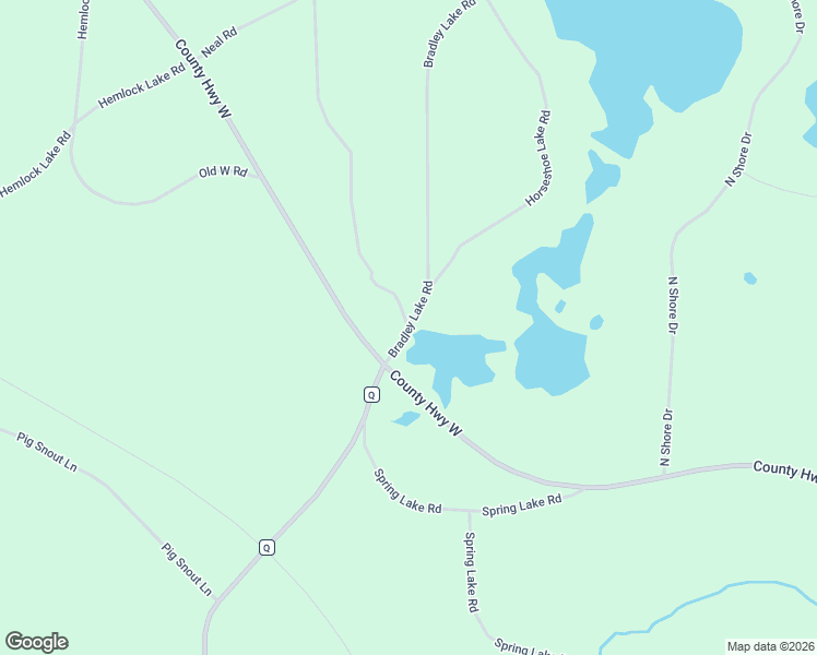 map of restaurants, bars, coffee shops, grocery stores, and more near 3023 Bradley Lake Road in Crandon