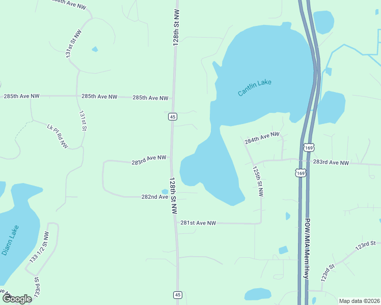 map of restaurants, bars, coffee shops, grocery stores, and more near 28213 128th Street Northwest in Zimmerman