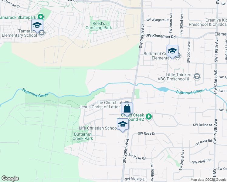 map of restaurants, bars, coffee shops, grocery stores, and more near 8303 Southeast Sitka Street in Hillsboro