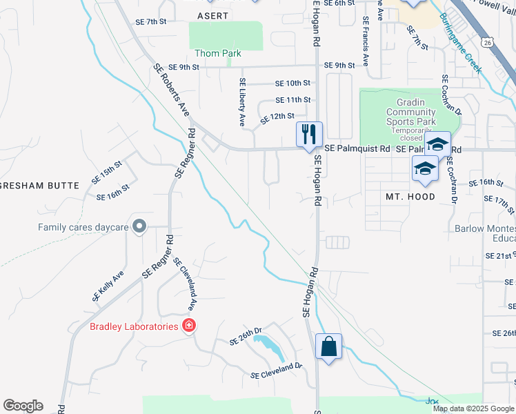 map of restaurants, bars, coffee shops, grocery stores, and more near 1790 Southeast Liberty Avenue in Gresham