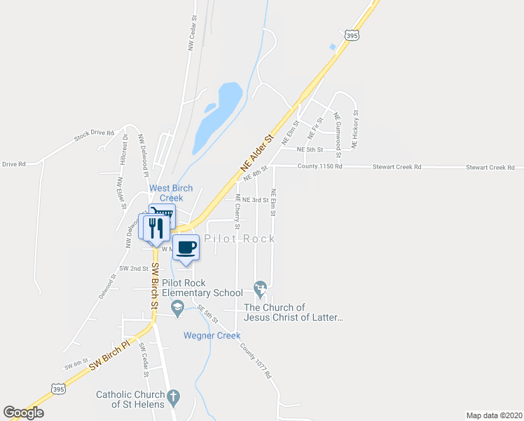 map of restaurants, bars, coffee shops, grocery stores, and more near 270 Northeast Douglas Street in Pilot Rock