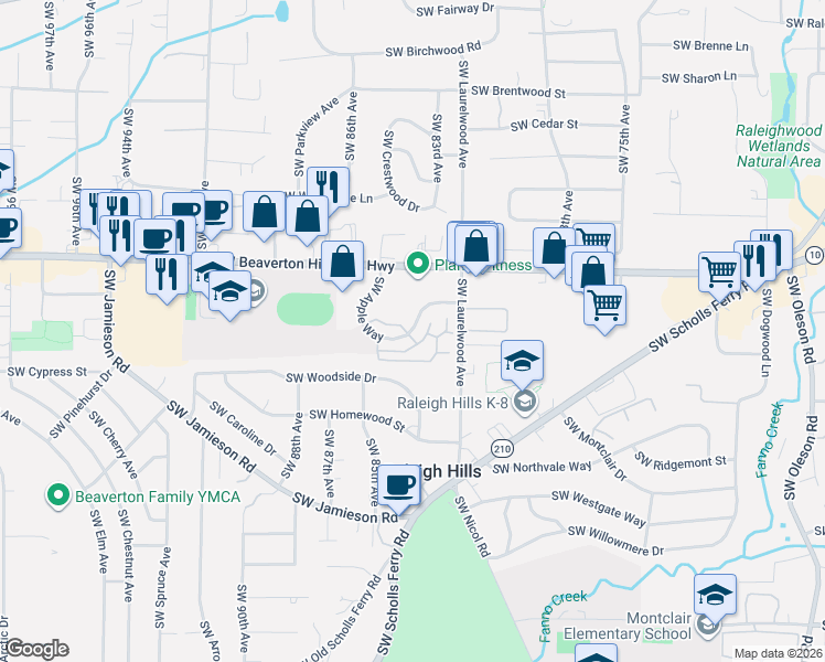 map of restaurants, bars, coffee shops, grocery stores, and more near in Portland