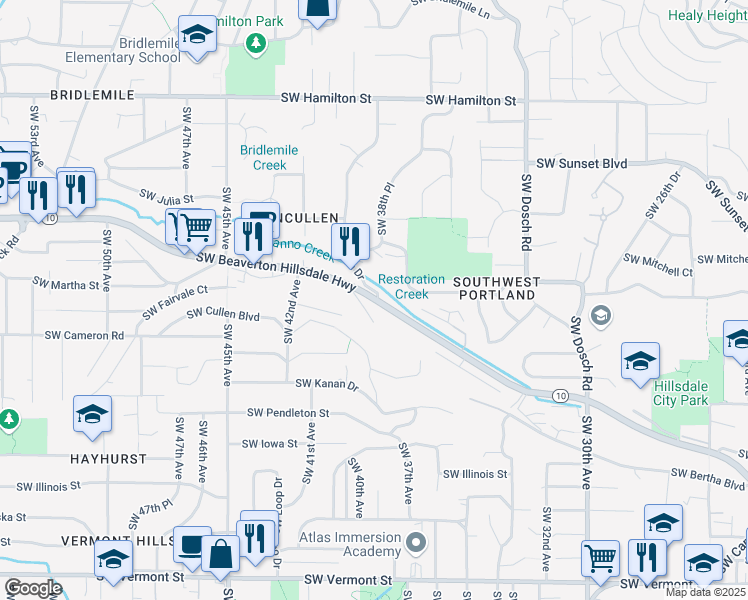 map of restaurants, bars, coffee shops, grocery stores, and more near in Portland